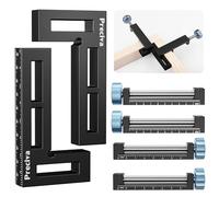 Preciva 90 Degree Corner Clamps for Woodwork - Right Angle Positioning Square Clamp 10cm/4.1inch, Professional Carpenter Tool for Picture Frame Box Drawers Cabinets - 2 Sets (Black)