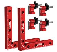 Preciva 90 Degree Right Angle Positioning Square Clamp, Aluminum Alloy Right Angle Clamp,Professional Woodworking Tools Woodworking Block for Picture Frames Cabinet Drawers - 2 Sets (14cm/5.5") Red