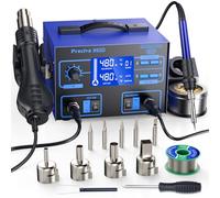 Preciva 992D Soldering Iron Kit, 690W Hot Air Gun & 60W Soldering Station, PID Temperature Control, Large LCD Display, Auto-Sleep Mode， for SMD, QFP, BGA Repair
