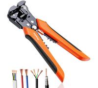 Preciva Automatic Wire Stripper, 3-in-1 Electrical Wire Strippers & Terminal Crimper, Self-Adjusts 0.2-6mm², Adjustable Length, TPR Grip, Cable Stripper Tool for Multi/Single Core & Coaxial