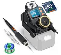 Preciva Cordless Soldering Station, 50W Digital Display Soldering Iron Kit 90-450℃ Adjustable, Rapid Heating with 2 Tips - Compatible 18-20V Battery for DIY, Appliance Repair(Battery Not Included)