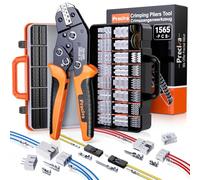 Preciva Crimping Tool for Dupont, 0.08-1.5mm² Ratchet Crimp Pliers with 1565Pcs Wire Connectors, AWG28-16 Crimper Tool for ATX/EPS/PCIE/SATA Cable Terminals