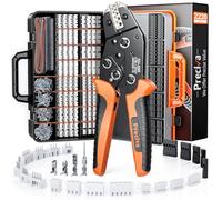 Preciva Crimping Tool Kit with 2220Pcs Wire Connectors, 0.08-1.5mm² Ratchet Crimp Pliers, AWG28-16 Wires Terminal Crimper with Dupont 2.54mm/JST-XH 2.5mm/JST-PH 2.0mm Terminals for Electrical Jobs