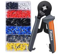 Preciva Ferrule Crimper Plier Kit, AWG28-10/0.08-6mm² Ferrule Crimping Toolkit, Wire Crimp Tool with 1200 Terminal Connectors and End Ferrules(1200Pcs)