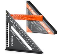 Preciva Folding Triangle Ruler, Speed Square 7-Inches, Carpenter's Layout Ruler, Adjustable Positioning Precision Goniometer, Multi-Angle Measurement Aluminium Alloy, Multi-Function Woodworking Tool