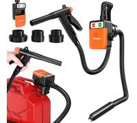 Preciva Fuel Transfer Pump, 3.2 GPM Diesel Transfer Pump with 3 Can Adapters (4.6/5.0/7.0cm) & Narrow Intake Hose, Battery Powered Portable Fuel Pump Ideal for Oil, Diesel, Gasoline, Water