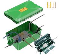 Preciva Outdoor Electrical Waterproof Box, IP54 Extension Lead Box Large & Small Size with 9 Cable Ports, Extension Cord Cover for Garden, Patio, Plugs & Timers, Shed, Garage（Green）