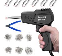 Preciva Plastic Welding Machine Kit - 50W Car Bumper Repair Welder with 600pcs Hot Staples for Kayak/Canoe/Plastic Crack, 3s Instant Heating, Brass Heating Core with Double Led Light