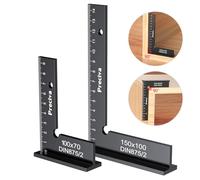 Preciva Precision Right Angle Positioning Blocks,2pcs Aluminum Set Squares,150x100mm &100x70mm Layout Tools for Machine Setup, Laboratory, Woodworking