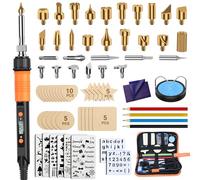 Preciva Pyrography Kit, 70pcs Wood Burning Kit with LCD Wood Burning Pen, 100W Engraving Pen, 200℃-500℃ Adjustable Temperature Soldering Iron Kit, Suitable for Wood Carving/Embossing/Welding