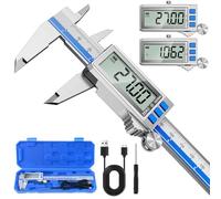 Preciva Rechargeable Vernier Caliper,150mm Digital Vernier Caliper, IP54 Waterproof Micrometer Digital CalipersInch with Large LCD Screen,Measuring Tools Calipers Gauge with Mm/Inch Conversion