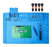 Preciva Soldering Mat, 500℃ Heat Resistant Silicone Work Mats, Multi-Purpose Magnetic Electronics Repair Pad for Welding and Solder Station with Ruler and Screw Notches, 450 * 300mm