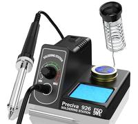 Preciva Soldering Station 60W with PID Temperature Control, 200-500°C Fast Heating Soldering Iron Kit for SMD/DIP Component Repair, Includes 2 Tips & Cleaning Tool