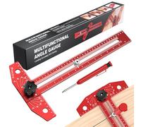 Preciva T Square with Carpenter Pencil, Foldable Aluminum Alloy Set Square with Sliding Knob, Multi-function Woodworking Tools for Measure Angles, Position, Draw Lines