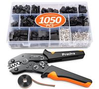 Preciva Wire Crimping Tool Connector kit, 1050Pcs JST-SM Connectors Set, AWG28-18/0.08-1mm² Ratcheting Crimper Tool for Dopont, Molex, ATX, JST Series
