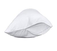 Precoco Queen Pillow Cases Set of 2 | 100% Cotton White Pillowcases Queen Size with 600 Threads | Stable Pillow Covers with Zipper Hidden for Hotel Quality, 20x30