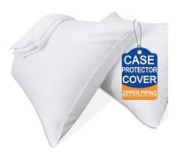 Precoco White King Pillow Cases Set of 4 | 100% Cotton Pillowcases with Zipper Hidden | Premium Cooling Decorative Pillow Covers with 600 Thread Count, Soft & Wrinkle-Free, 20x36 inches