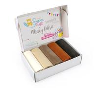 Precut Fabric Bundle: 5 Pieces Minky Fabric for Sewing ✦ 19.5x29.5 inch Each ✦ Pile Length 1/16 inch (1.5 mm) ✦ Earth Colors Minky Fabric Pack