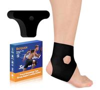 Precut Kinesiology Tape for Ankle, KTQUICK 12PCS Daily Sports Tape, Waterproof Athletic Support Tape, Discomfort Relief & Breathable Elastic Tape for Ankle Sprain Prevention and Muscle Pain(Black)