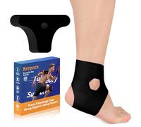 Precut Kinesiology Tape for Ankle, KTQUICK 24PCS Daily Sports Tape, Waterproof Athletic Support Tape, Discomfort Relief & Breathable Elastic Tape for Ankle Sprain Prevention and Muscle Pain(Black)