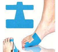 Precut Kinesiology Tape for Bunion - 40 Pcs Big Toe Support with Forked Design, Elastic Breathable Hallux Valgus Corrector, Adhesive Muscle Tape for Pain Relief - Hypoallergenic (Blue-40PC)