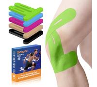Precut Kinesiology Tape for Knees, 24 PCS KTQUICK Knee Tapes for Knee Pain, Elastic Knee Support & Stability& Breathable, Waterproof Sports Tapes for Muscle(Green)
