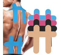 Precut Kinesiology Tape for Lower Back, 8 Pcs Waterproof Breathable Waist Support Muscle Tape Patches, Latex-Free Elastic Cotton Athletic Tapes for Back Neck Shoulder Waist Pain Relief Sports Bandage