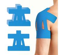 Precut Kinesiology Tape for Shoulder, 10 Pcs Athletic Knee Tape for Shoulder Pain Relief Waterproof Elastic Supports Hypoallergenic Latex-Free Tape for Sports - Blue