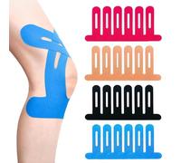 PreCut Kinesiotapes Knee, 20 Strips, 4 Colours with 10 Alcohol Swabs & Scissors, Pre-Cut Kinesiotapes, Waterproof Elastic Physio Tape, PreCut Kinesiotapes, for Runners and Athletes
