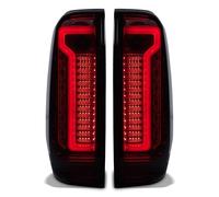 Predator 4x4 Black Tinted LED Rear Tail Lights Assemblies Compatible with Nissan Navara D40 2004-2014 Smoked Taillight Assembly Replacement Pair Kit
