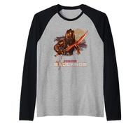 Predator: Badlands DEK with Sword and Logo Official Movie Raglan Baseball Tee