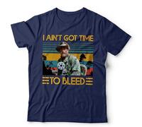Predator I Ain’t Got Time to Bleed Unisex T-Shirt | Blain Jesse Ventura Quote Tee - L Navy
