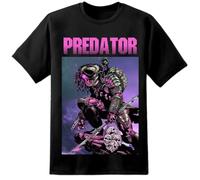 Predator Yautja Comic Style Mens T Shirt Aliens Xenomorph (UK, Alpha, M, L, Regular, Regular) Black