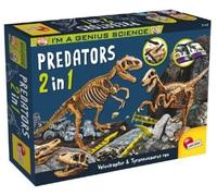 PREDATORS 2 IN 1 DINOSAUR DIG KIT T-REX & VELOCIRAPTOR FOSSILS IDEAL XMAS GIFT