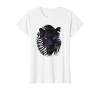 Predatory Cat Black Panther Value Graphic T-Shirt, Women, White, L