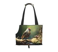 Predatory Little Perching Bird Pattern pet going out bag - lightweight travel cat bag, breathable shoulder bag for small dogs