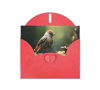 Predatory Little Perching Bird Red Patterns greeting card 6x4 inches with envelope, covering birthdays, weddings and other occasions