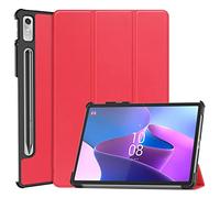 PREDCFVY Case For Lenovo Tab P11 Pro Gen 2/Lenovo Pad 2022 11.2 inch Tri-Fold Smart Tablet,Hard PC Back Shell Slim Multi- Viewing Angles Stand Folio Cover(Red)