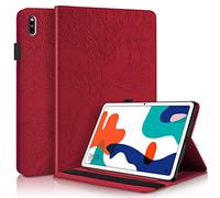 PREDCFVY For Huawei MatePad 10.4 Inch 2022/2020 PU Leather Case Flip Wallet Protective Cover Tree Of Life Tablet Card Slot PC(Red)