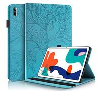 PREDCFVY For Huawei MatePad 10.4 Inch 2022/2020 PU Leather Case Flip Wallet Protective Cover Tree Of Life Tablet Card Slot PC(Blue)
