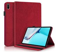 PREDCFVY For Huawei MatePad 11 2021 10.95 Inch PU Leather Case Flip Wallet Protective Cover Tree Of Life Tablet Card Slot PC(Red)