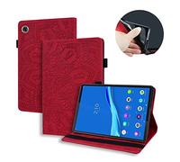 PREDCFVY For Lenovo Tab M10 Plus Gen 3 10.6 Inch Released 2022 Slim Lightweight Embossed PU Leather Flip Holder Tablet PC Case Card Slot(Red)