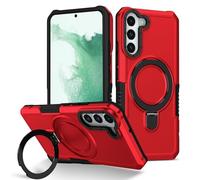PREDCFVY For Sumsung Galaxy A54 5G Sleek Minimalist Slim Case,Metal Ring Kickstand Shockproof Hard PC Heavy Duty Protective [Military Drop Protection] For(Red)