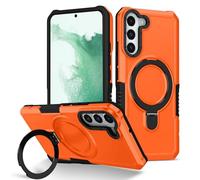 PREDCFVY For Sumsung Galaxy A54 5G Sleek Minimalist Slim Case,Metal Ring Kickstand Shockproof Hard PC Heavy Duty Protective [Military Drop Protection] For(Orange)