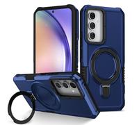 PREDCFVY For Sumsung Galaxy A54 5G Sleek Minimalist Slim Case,Metal Ring Kickstand Shockproof Hard PC Heavy Duty Protective [Military Drop Protection] For(Navy blue)