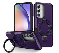 PREDCFVY For Sumsung Galaxy A54 5G Sleek Minimalist Slim Case,Metal Ring Kickstand Shockproof Hard PC Heavy Duty Protective [Military Drop Protection] For(Dark purple)