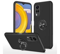 PREDCFVY For VIVO Y31 Case,Ultra Slim Military Grade Shockproof Hard PC Heavy Duty Protective with [360° Rotatable Kickstand] [In-vehicle function](BLACK)