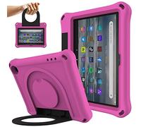 PREDCFVY Kids Case For Kindle Fire DH 7 (2022), 7",Shockproof Lightweight Dropproof Stand Handle EVA Tablet(ROSE RED)