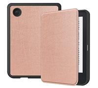 PREDCFVY Slim Case For Kobo Clara 2E 2022 Released 6", TPU Leather Protective Smart Folio Shell Cover with Magnetic Closure and Stand Function with Auto Wake/Sleep(Rose Gold)