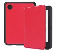 PREDCFVY Slim Case For Kobo Clara 2E 2022 Released 6", TPU Leather Protective Smart Folio Shell Cover with Magnetic Closure and Stand Function with Auto Wake/Sleep(Red)